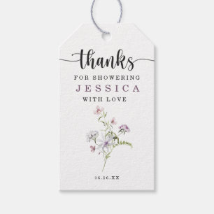 Wildflowers Rustic Bridal Shower Favour Gift Tags