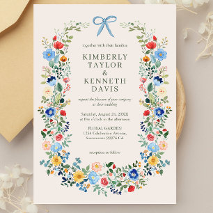 Wildflowers Rustic Garden Wedding Invitation