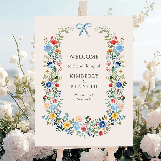 Wildflowers Rustic Garden Wedding Welcome  Poster (Creator Uploaded)