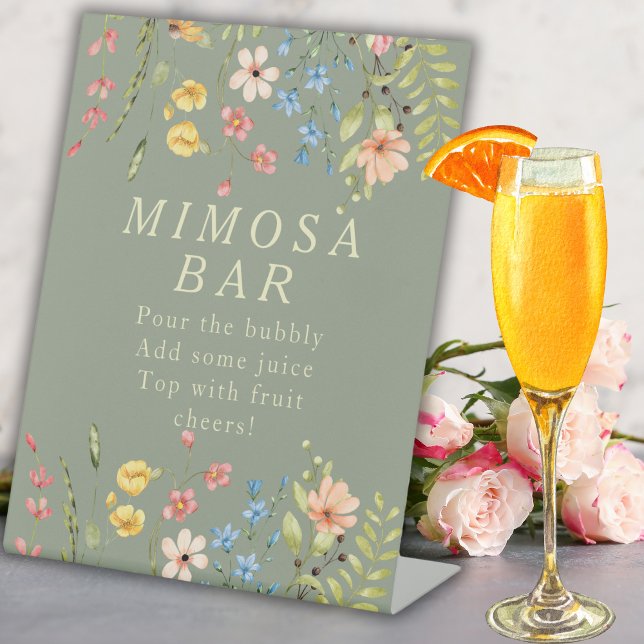 Wildflowers Sage Bridal Shower Mimosa Sign (Creator Uploaded)