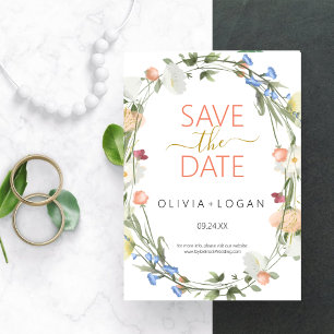  Wildflowers Save the Date Announcement Card