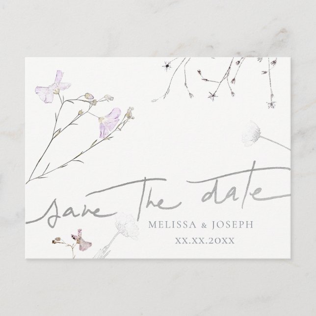 wildflowers | save the date announcement postcard (Front)