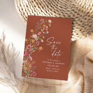Wildflowers Save The Date with Photo Card