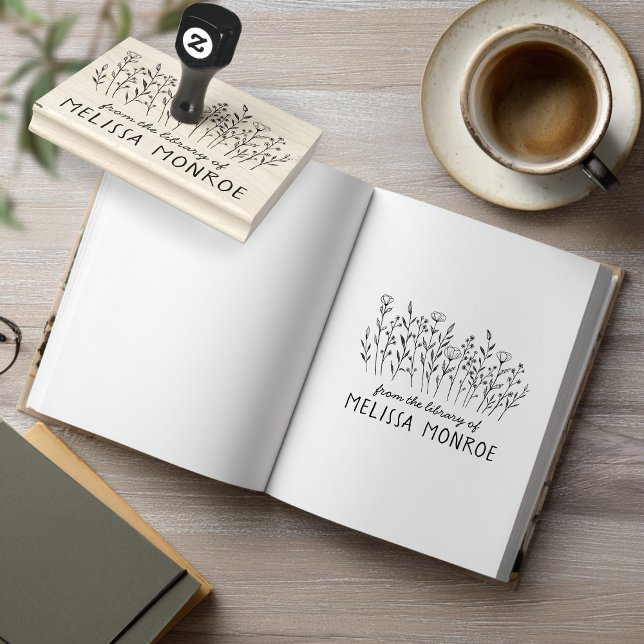 Wildflowers Simple Line Art Flowers Meadow CUSTOM Rubber Stamp (Wildflowers Simple Line Art Flowers Meadow CUSTOM Rubber Stamp
)