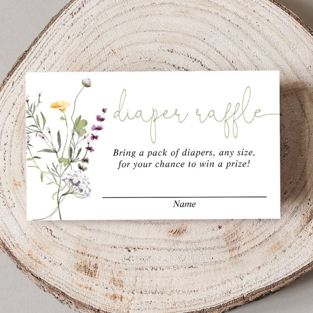 Wildflowers spring baby shower diaper raffle cards (Creator Uploaded)