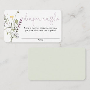 Wildflowers spring baby shower diaper raffle cards