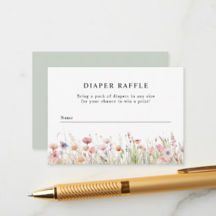 Wildflowers   Spring Baby Shower Diaper Raffle Enclosure Card