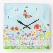 wildflowers spring flowers watercolor customisable