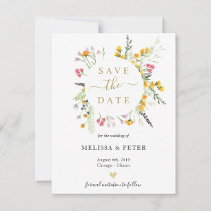 Wildflowers spring  save the date announcement