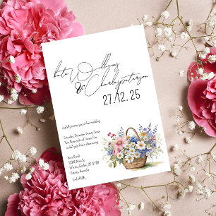 Wildflowers Spring Summer Fall Wedding invitations