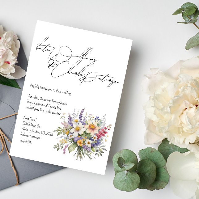 Wildflowers Spring Summer Fall Wedding invitations (Creator Uploaded)