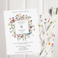 Wildflowers Square Frame Elegant Wedding