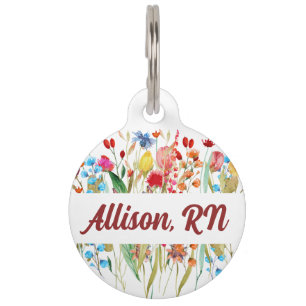 Wildflowers Stethoscope Large ID Tag