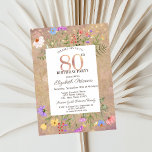 Wildflowers String Lights 80th Birthday Invitation<br><div class="desc">A modern,  chic and glamourous invitation with elegant string lights,  and flowers.</div>