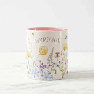 Wildflowers, Summer Bliss Two-Tone Coffee Mug