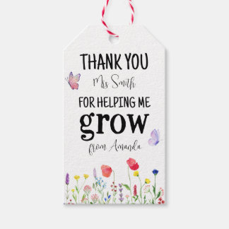 wildflowers Summer Teacher Appreciation Thank you Gift Tags