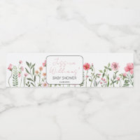 Wildflowers Sun flowers baby shower bottle labels