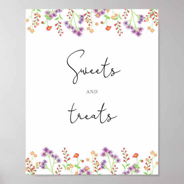 Wildflowers sweets and treats baby shower poster (Front)
