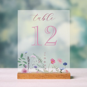 Wildflowers Table Number Acrylic Sign