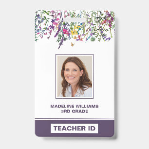 Wildflowers Teacher Name Photo ID Badge