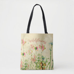 Wildflowers Text  Tote Bag