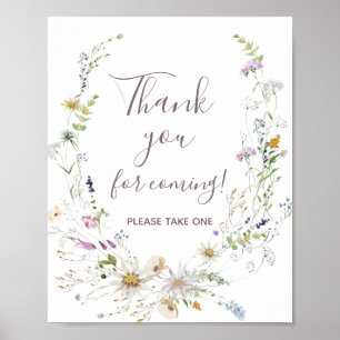 Wildflowers Thank you for coming Favour Sign