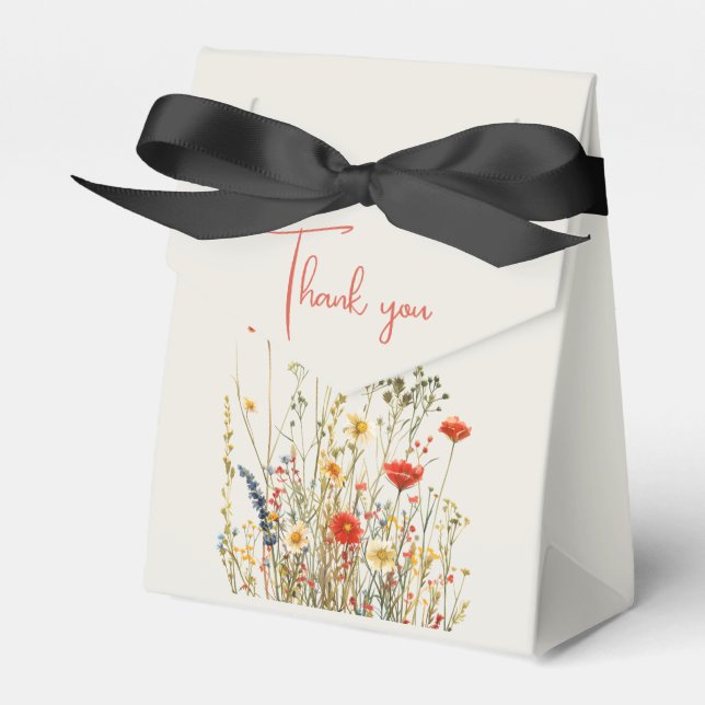 Wildflowers Thank You Wedding Gift  Favour Box (Front Side)