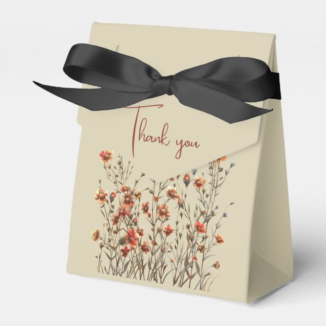 Wildflowers Thank You Wedding Gift  Favour Box (Front Side)