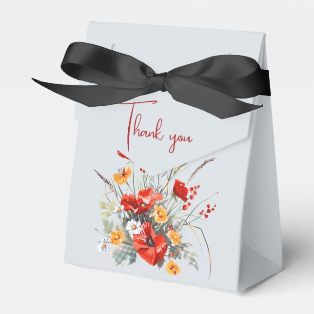 Wildflowers Thank You Wedding Gift  Favour Box (Front Side)