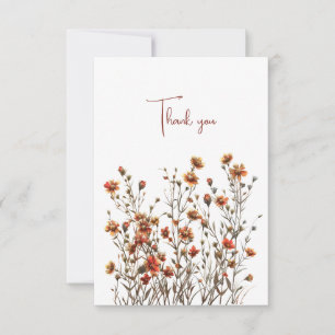 Wildflowers Thank You Wedding Gift Monetary