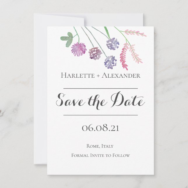 Wildflowers Theme Save The Date (Front)