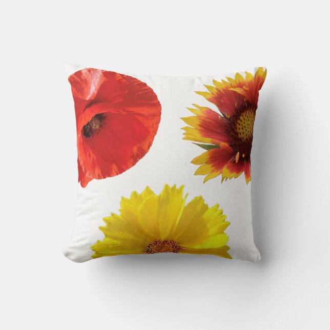  'Wildflowers' Throw Pillow (Front)