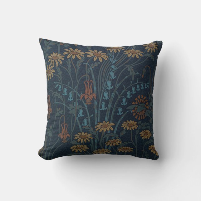 Wildflowers Vintage Floral Cushion (Front)