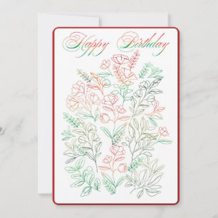Wildflowers W Happy Birthday Card