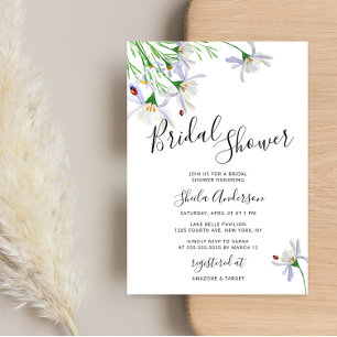 Wildflowers Watercolor Bridal Shower Invitation