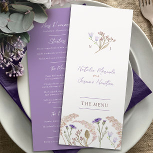 Wildflowers watercolor fall wedding Flat Menu