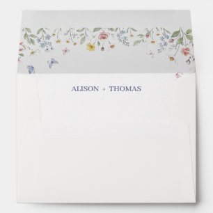 Wildflowers Watercolor Floral Envelope