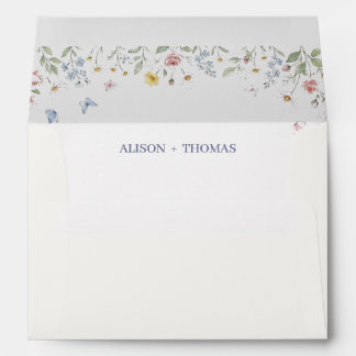 Wildflowers Watercolor Floral  Envelope