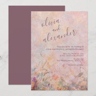 Wildflowers Watercolor Floral Wedding Invitation