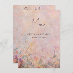 Wildflowers Watercolor Floral Wedding Menu