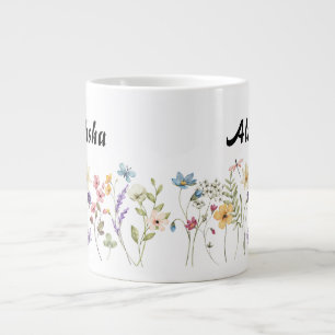 Wildflowers Watercolor Personalised Coffee Mug