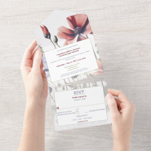 Wildflowers Wedding All In One Invitation