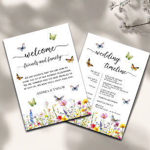 Wildflowers Wedding Bag Letter & Timeline Card