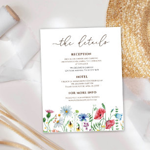 Wildflowers Wedding Details Enclosure Card