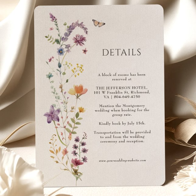 Wildflowers Wedding Details Enclosure Cards (Creator Uploaded)