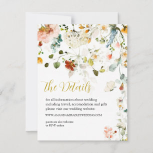 WILDFLOWERS Wedding details enclosure cards