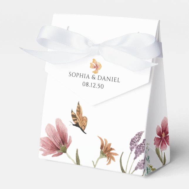Wildflowers Wedding Favour Box (Front Side)