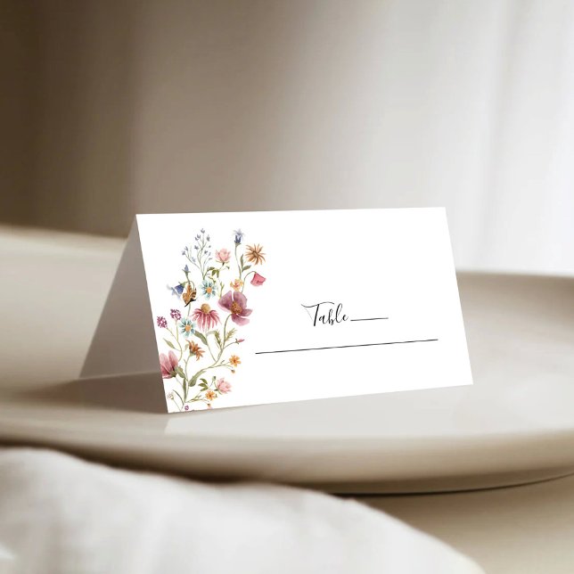 Wildflowers Wedding Folded Place Cards (Creator Uploaded)