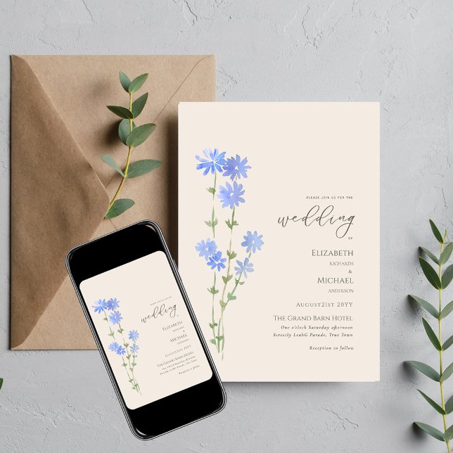 Wildflowers Wedding Invite Floral Print or Digital (Creator Uploaded)