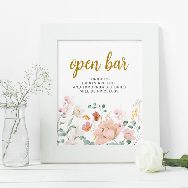 Wildflowers Wedding Open Bar Sign (Creator Uploaded)